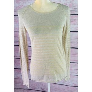 Tory Burch Long Sleeve Beige Shirt, Gold Shirt